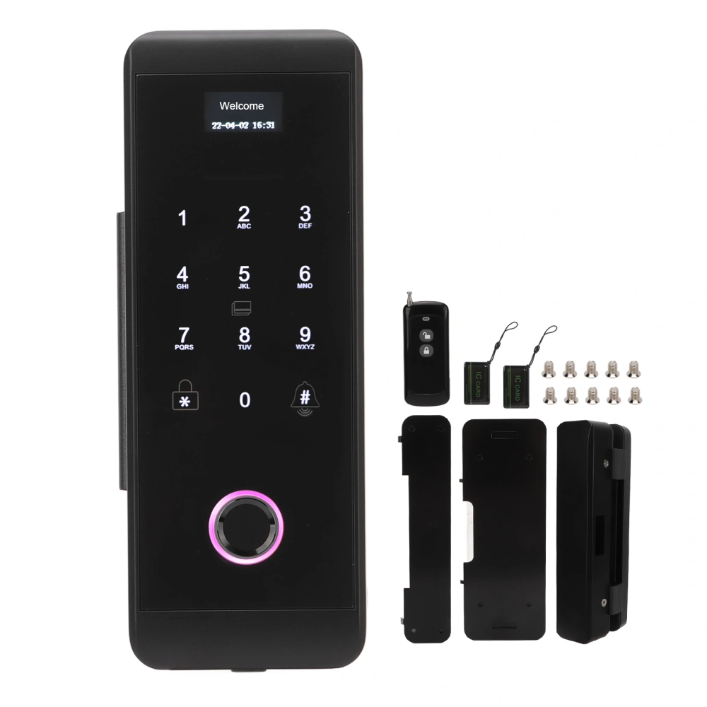 Smart Glass Door Lock Fingerprint Password IC ID Card APP Remote Control Home Office Keyless Entry for Tuya