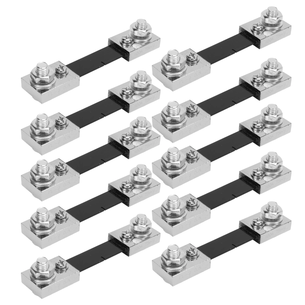 10PCS 75mV DC Current Shunt Resistor Resistance Manganese Copper Alloy for Ammeter Shunt FL‑2 100A