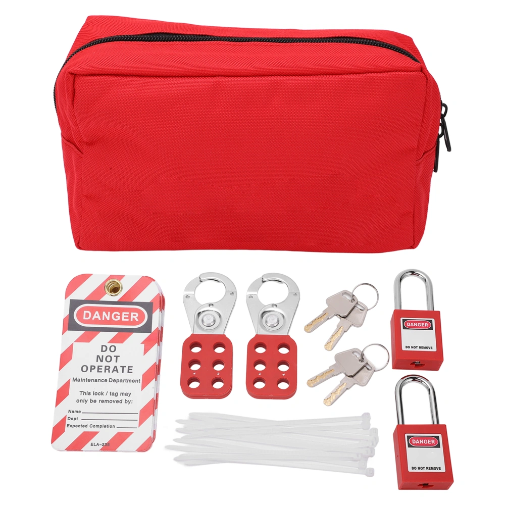 Lockout Tagout Kit Electrical Loto Kit with Safety Padlocks Hasps Loto Tags Keys Bag for Lock Marked Products Safety Equipment