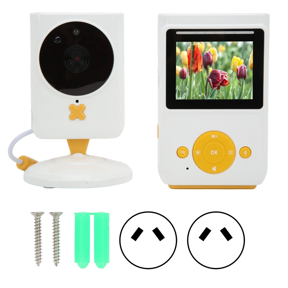 2.4in Baby Monitor with Camera LCD Screen 2.4 GHz Wireless Voice Control 2 Way Audio for Infant AC100‑240V AU Plug