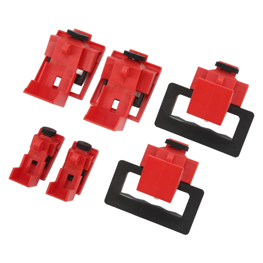 6PCS Clamp On Circuit Breaker Tagout Device CB‑07 CB‑08 CB‑09 3 Size Heat Resistant for Industry