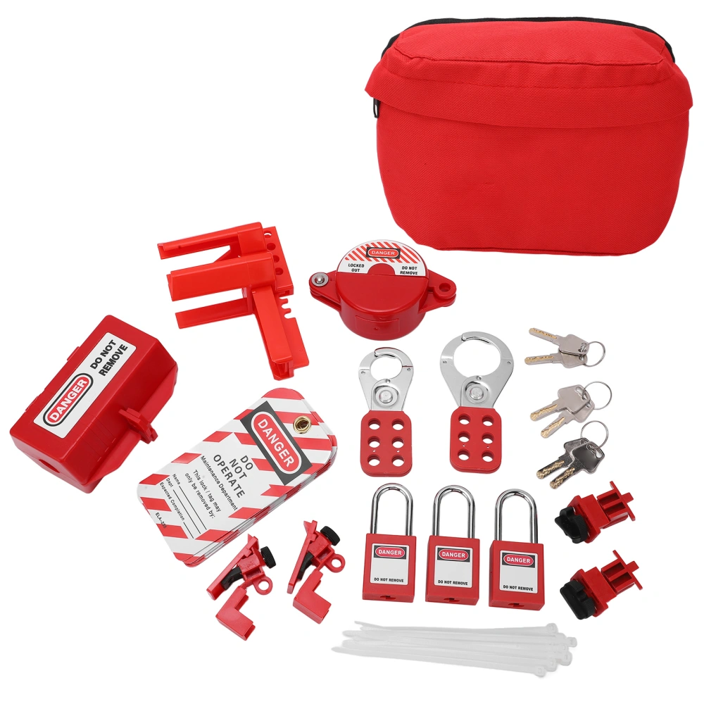 Electrical Lockout Tagout Kit Circuit Lock Outs Set Circuit Breaker Lockouts Device with Storage Bag