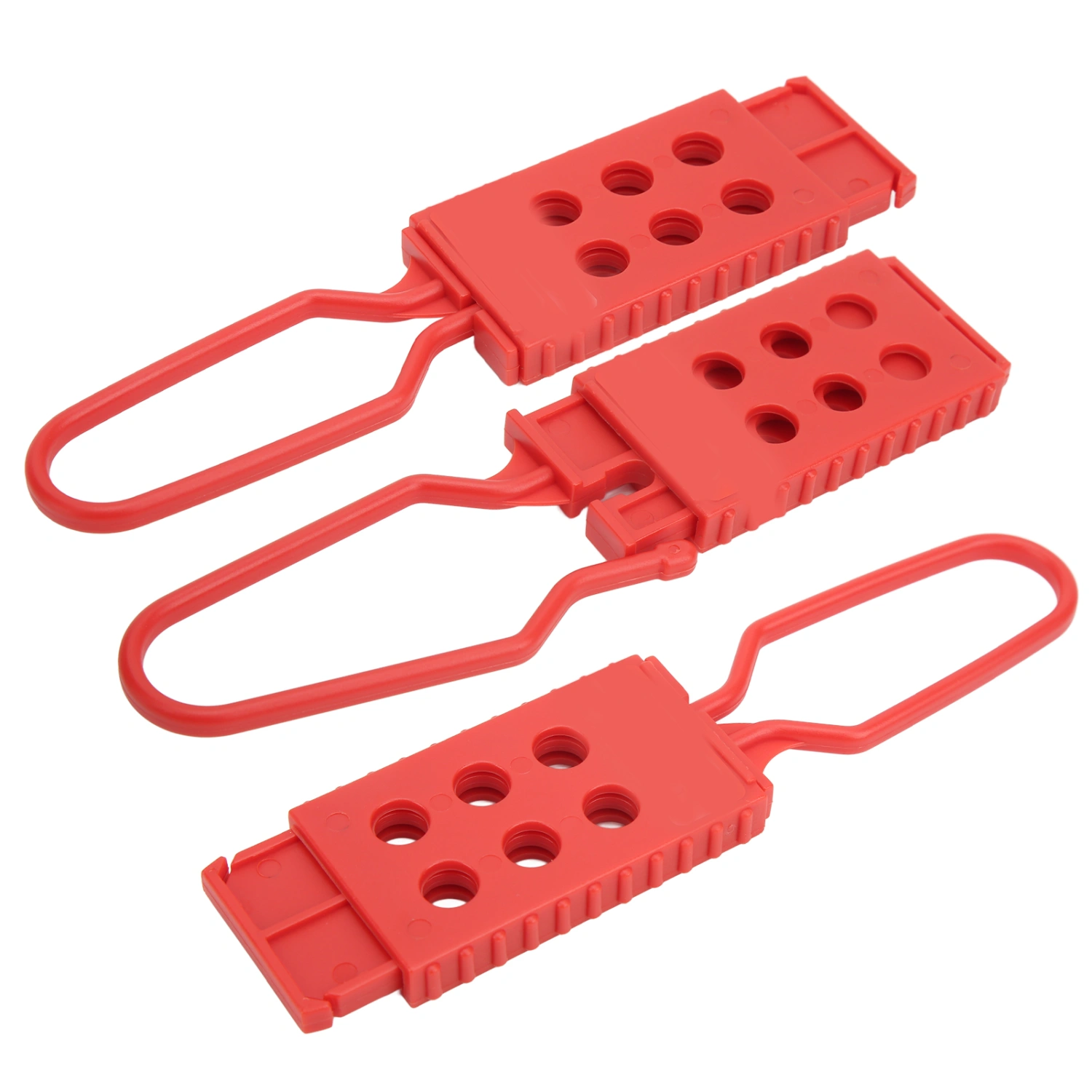 3pcs Tag Out Lock Out Hasp 6 Holes Nylon Safety Padlock Hasp for Electrical Isolation Locking