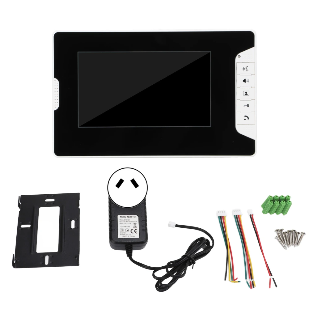 Wired Video Intercom Doorbell Monitor 7in Screen with Remote Unlocking Monitoring Function 16 Ringtones for Home AU Plug