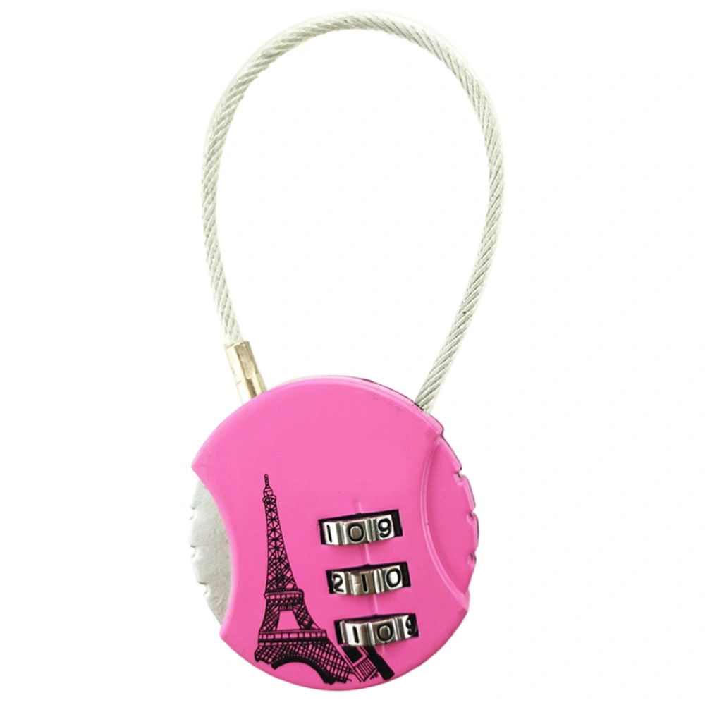 Combination Lock 3 Digit Padlock Anti Theft Code Lock Zinc Alloy for Travel Luggage SuitcasePink