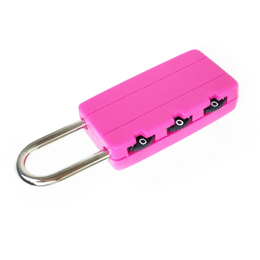 Mini 3 Digits Combination Padlock Travel Luggage Lock for Suitcase Student Bag Diary FolderRose Red