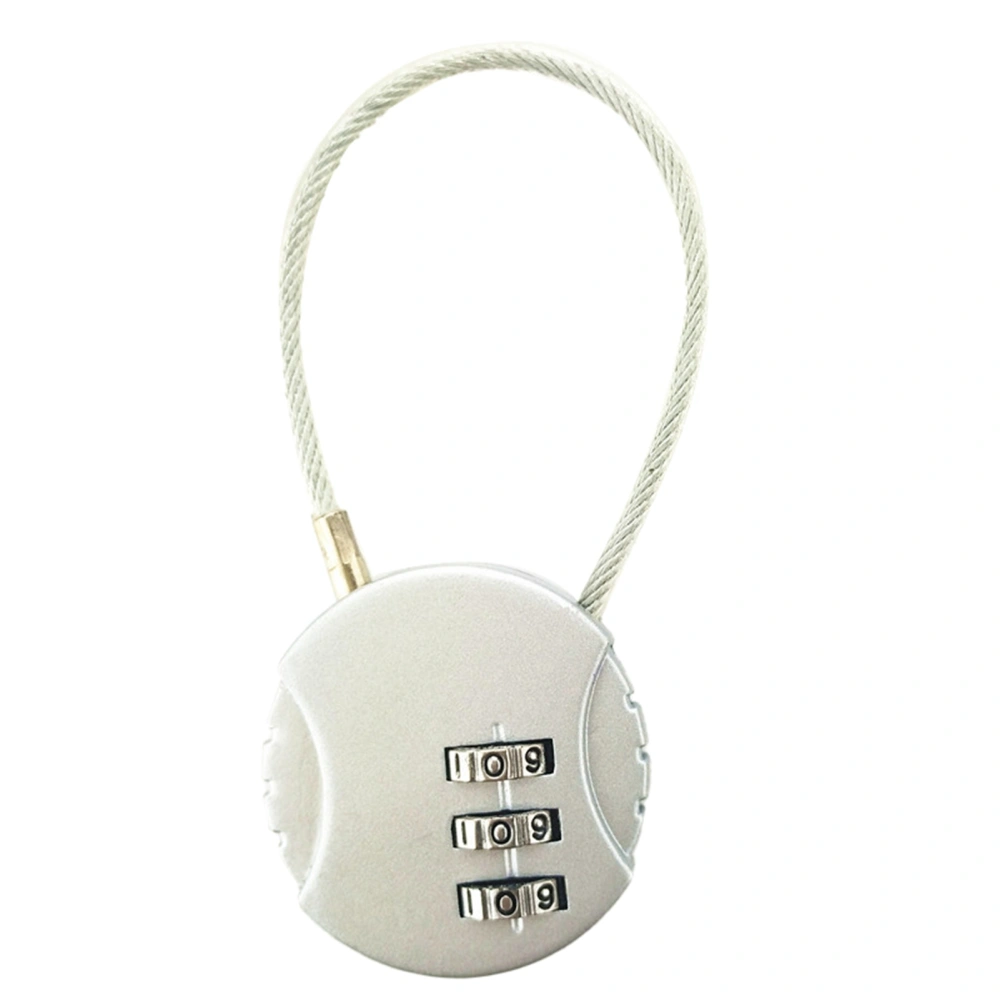 Combination Lock 3 Digit Padlock Anti Theft Code Lock Zinc Alloy for Travel Luggage SuitcaseSilvery White