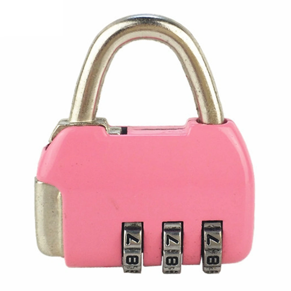 Padlock 3 Digit Combination Lock Security Heavy Duty Zinc Alloy Luggage Locks for SuitcasePink