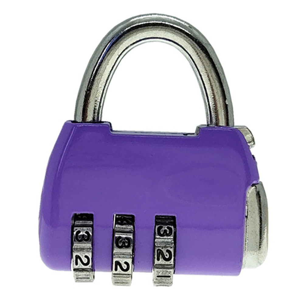 Padlock 3 Digit Combination Lock Security Heavy Duty Zinc Alloy Luggage Locks for SuitcasePurple