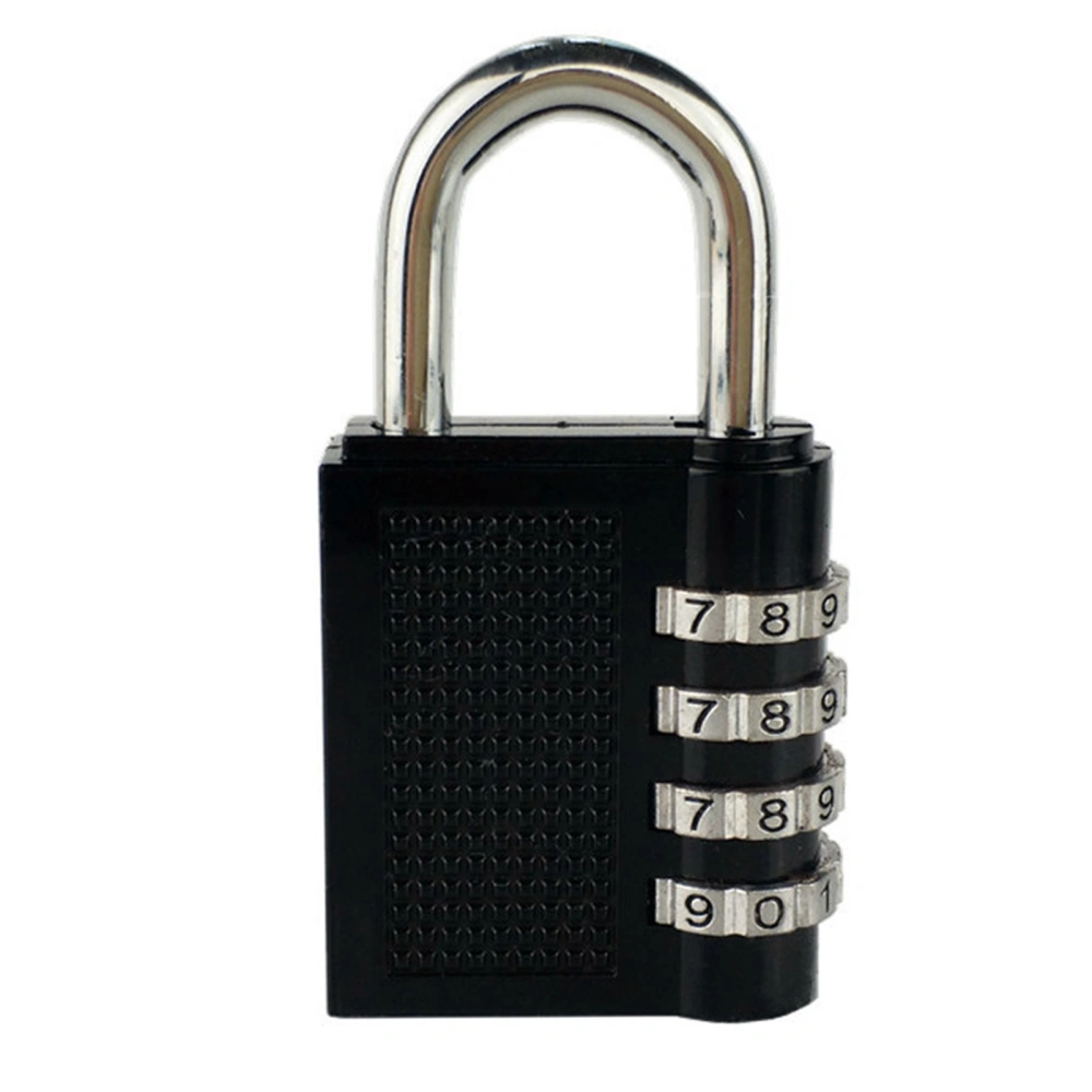 Combination Padlock 4 Dial Keyless Anti Theft Zinc Alloy Universal for Luggage Cases GYM LockerBlack