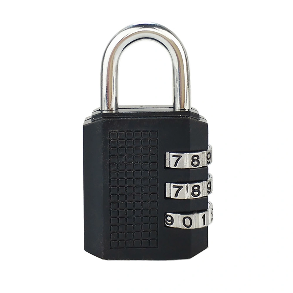 Combination Lock Waterproof 3 Digit Padlock Zinc Alloy Luggage Lock for Gym School HomeBlack