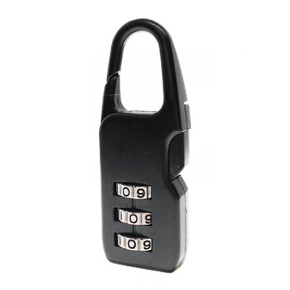 3‑Digit Combination Lock Resettable Anti Theft Zinc Alloy Padlock for Gates Backpack DrawersBlack