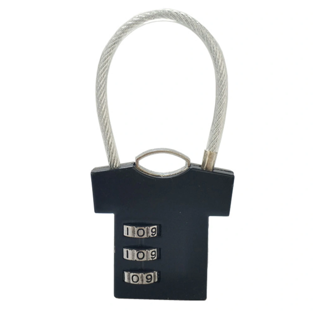 Cute Portable Combination Lock Zinc Alloy Clothes Shaped Padlock for Suitcase Filing CabinetBlack