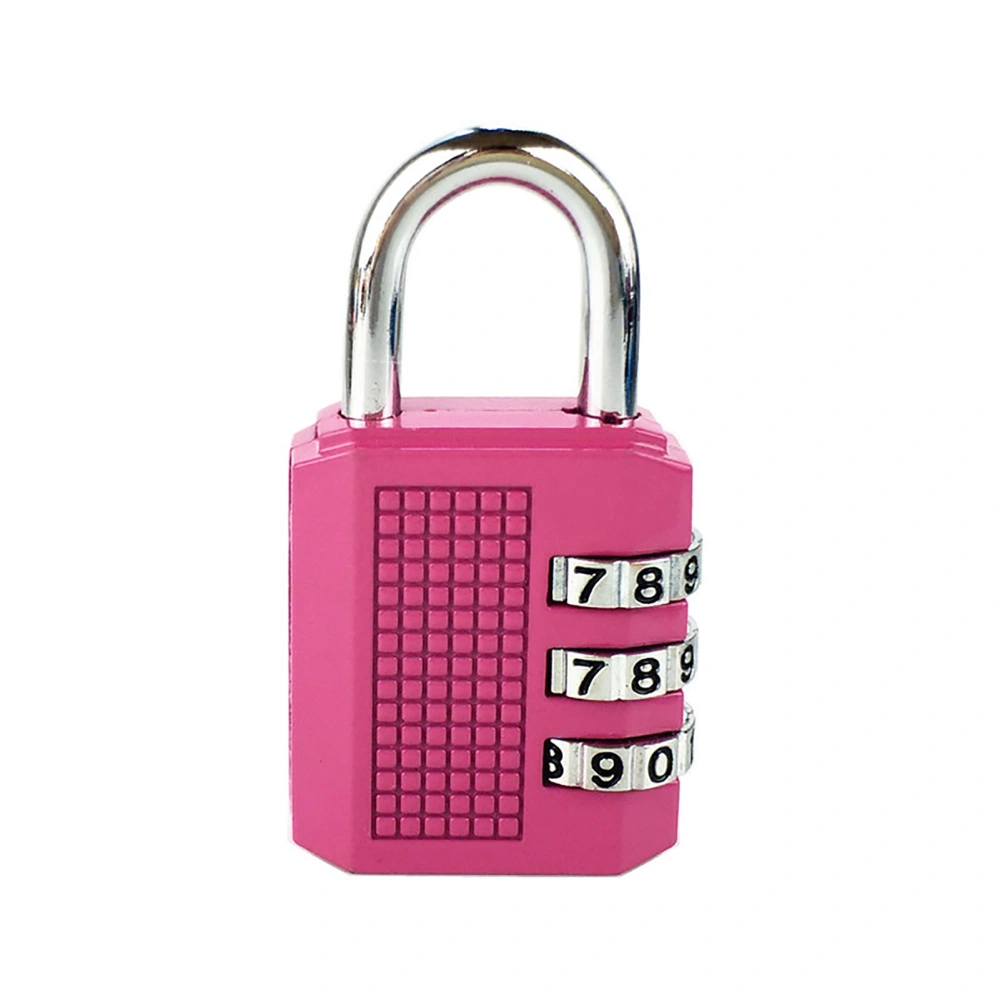 Combination Lock Waterproof 3 Digit Padlock Zinc Alloy Luggage Lock for Gym School HomeRose Red