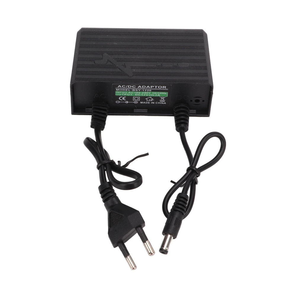 12V 2A Power Supply Outdoor Waterproof Lightning Protection AC100‑240V for MonitorEU Plug