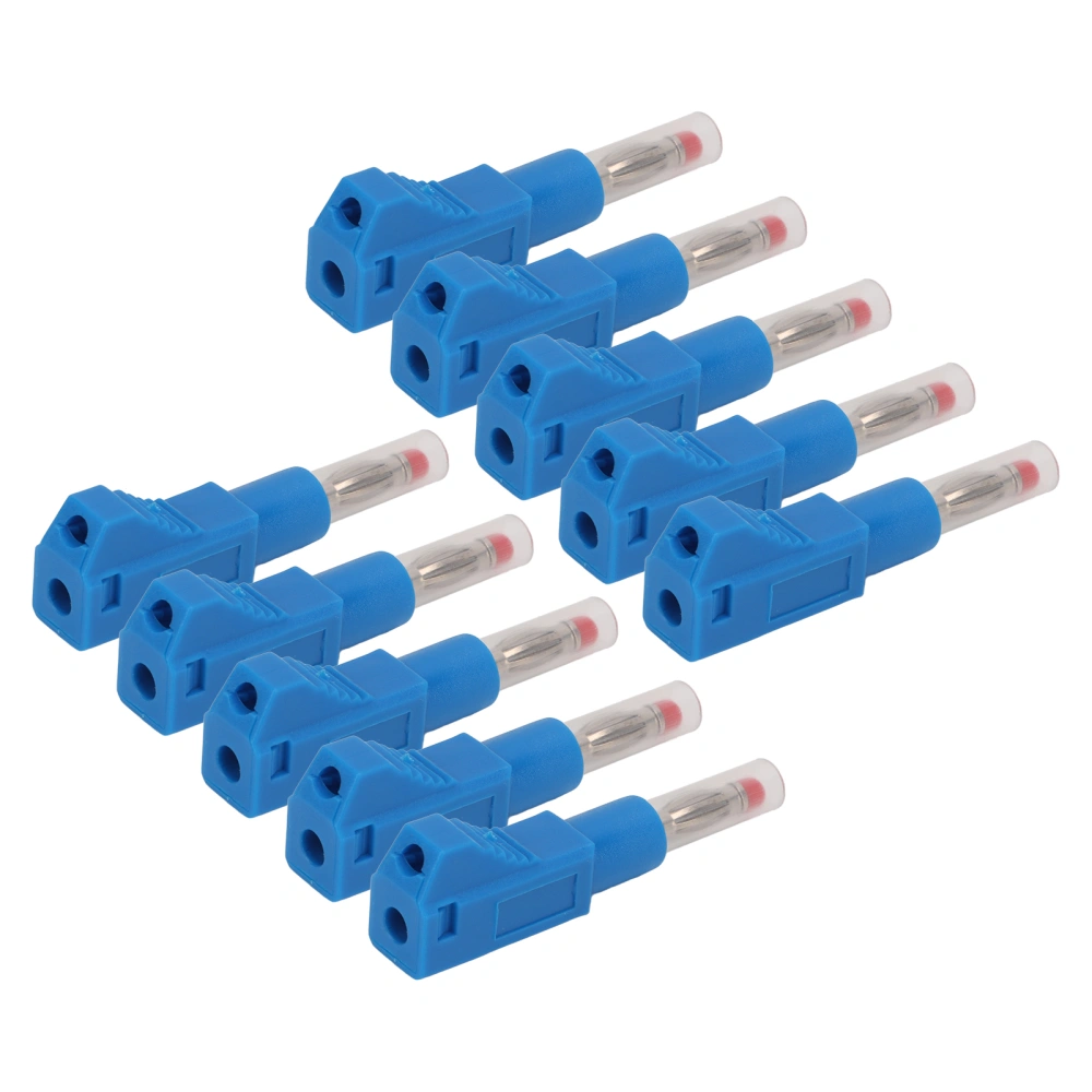 10PCS Telescopic Banana Plugs 4mm CAT II 600V 32A PE Sheath for Industrial Security 3C Digital EquipmentBlue