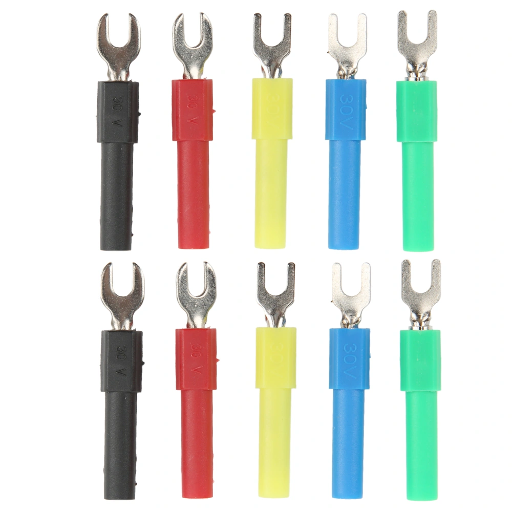 10PCS U Type Wire Connector Rear 4mm Socket 5 Color for Multimeter Electronic Application