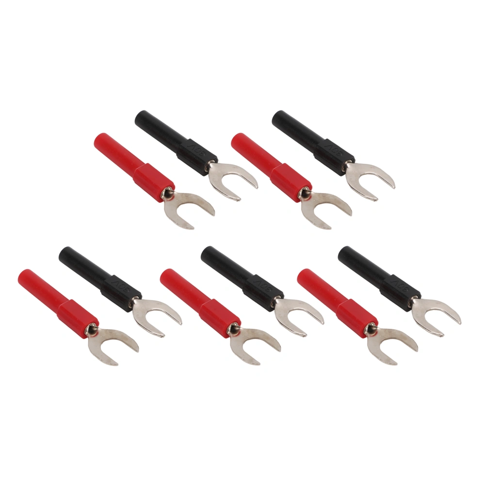 10pcs Banana Y Spade Plug Red Black 4mm Jack Copper Nickel Plated Safe for Multimeters Electronic Applications