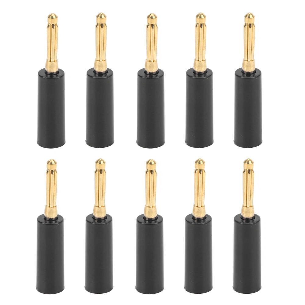 4mm 7 Pin Gold Plating Banana Plug Solderless Speaker Cable Connector for Audio Video Receivers Amplifier Home TheaterBlack