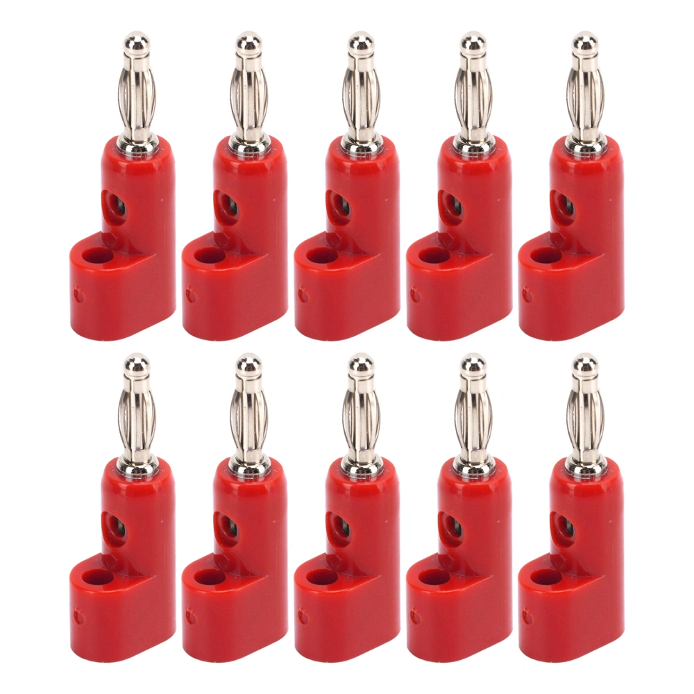 10pcs 4mm Stackable Banana Plug Connectors Solderless Banana Plugs for Security AccessoriesRed