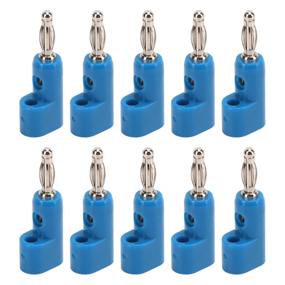 10pcs 4mm Stackable Banana Plug Connectors Solderless Banana Plugs for Security AccessoriesBlue