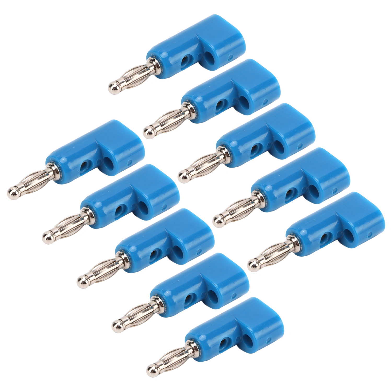 10pcs 4mm Stackable Banana Plug Connectors Solderless Banana Plugs for Security AccessoriesBlue