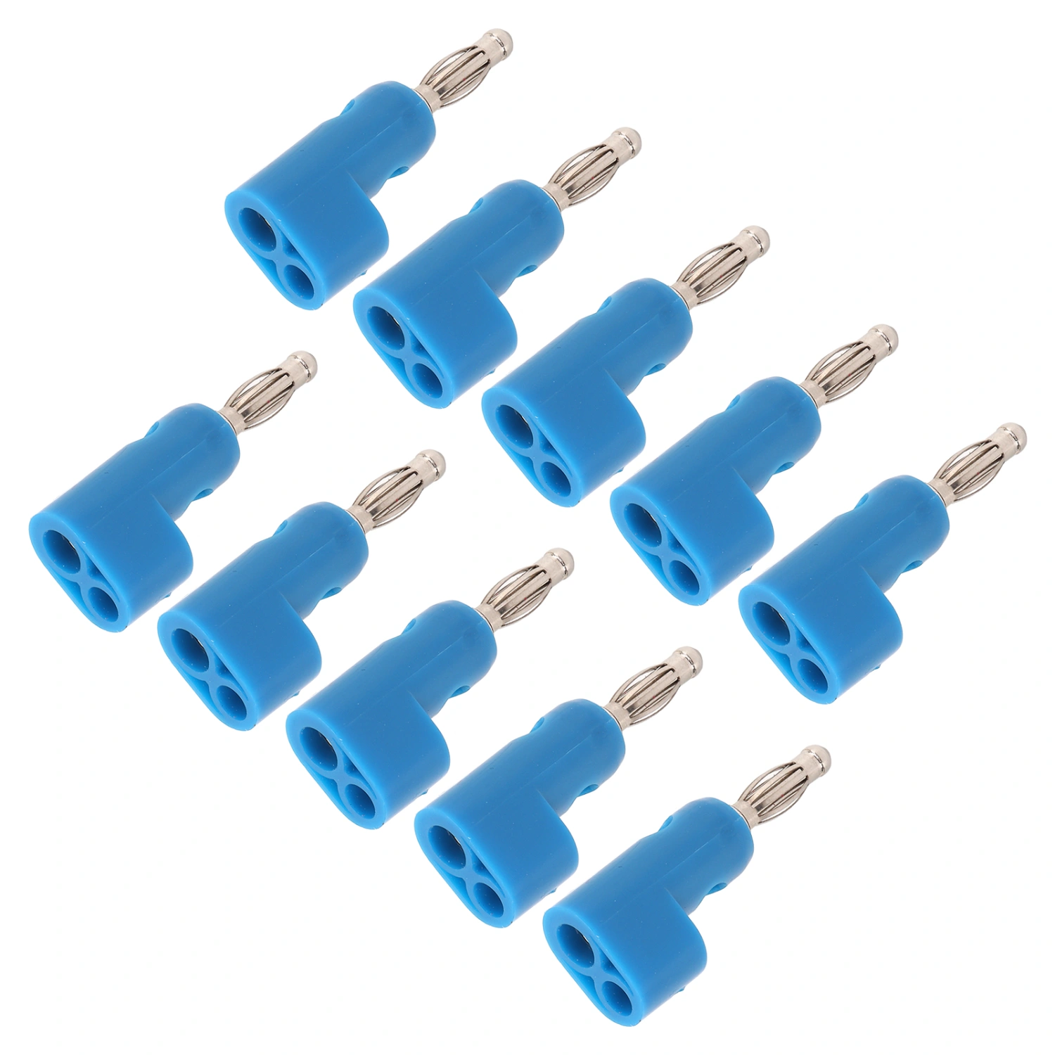 10pcs 4mm Stackable Banana Plug Connectors Solderless Banana Plugs for Security AccessoriesBlue