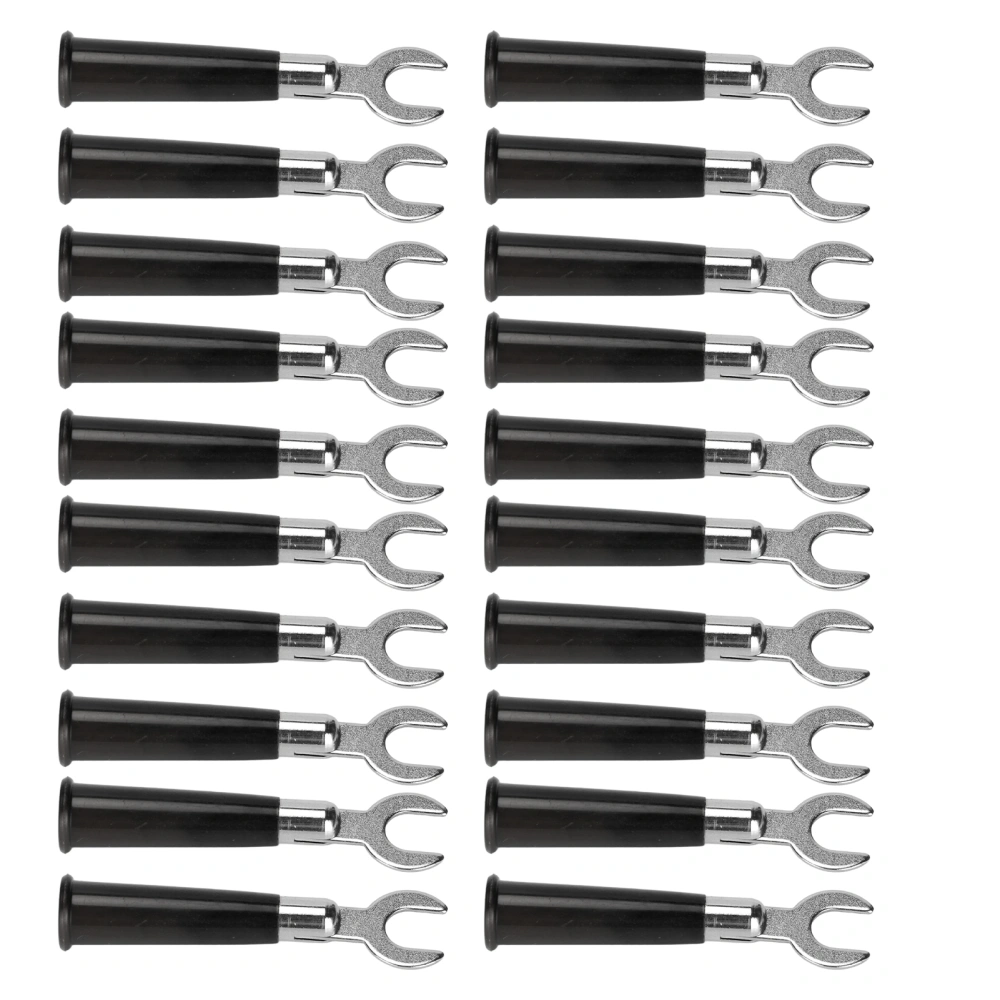 20Pcs 6mm U/Y Type Electrical Crimp Terminals Insulated Fork Spade Wire Connectors for Industrial Electronic EquipmentBlack