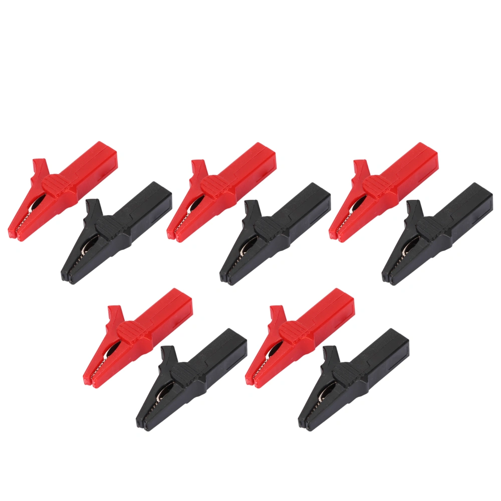 10Pcs 10mm Battery Clips 20A/1000V Electrical Test Clamps with 4mm Banana Jack Nickel Plated for Electronic Equipment