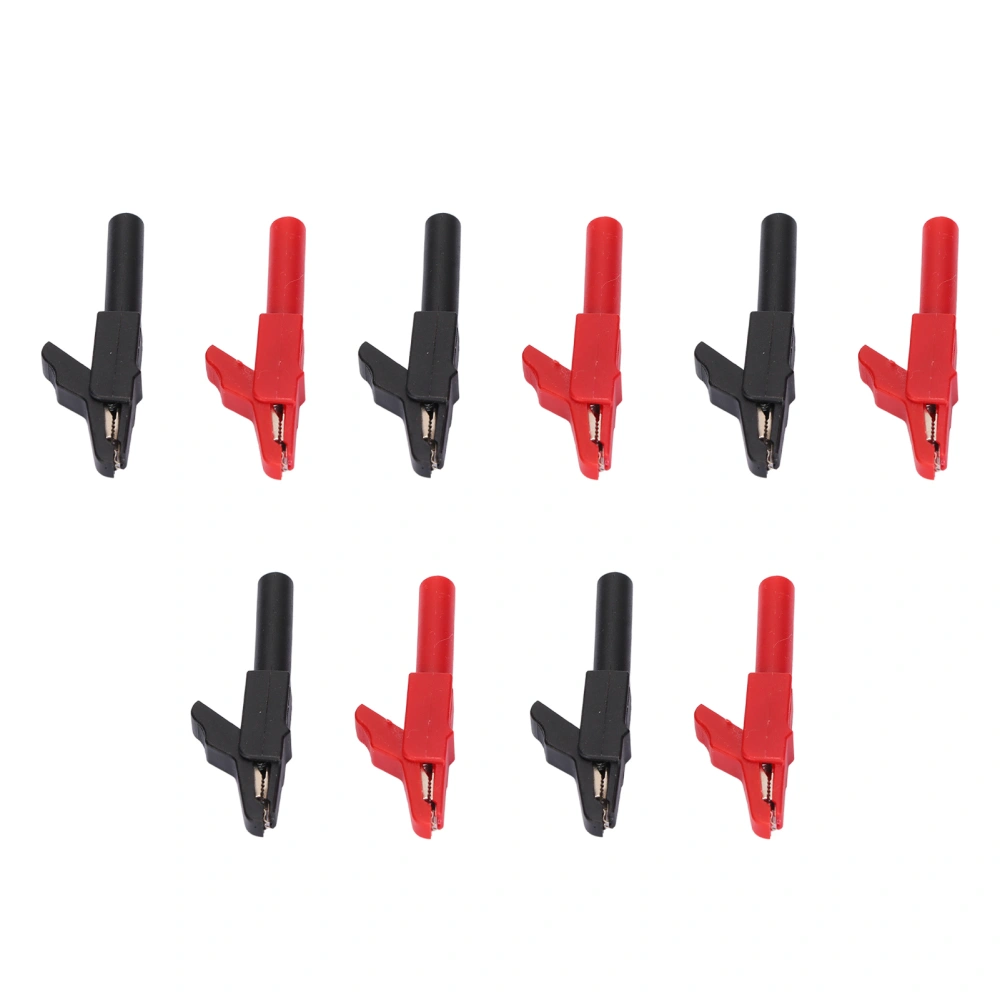 10pcs Car Battery Clip Red Black 15A Safety PA Insulated Electrical Cable Clamp for 4mm Banana Plug