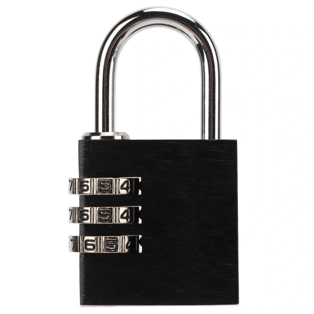 3 Digits Security Combination Padlock Black Solid Aluminum Alloy for Gym Locker Cabinet Toolbox LuggageLarge Padlock