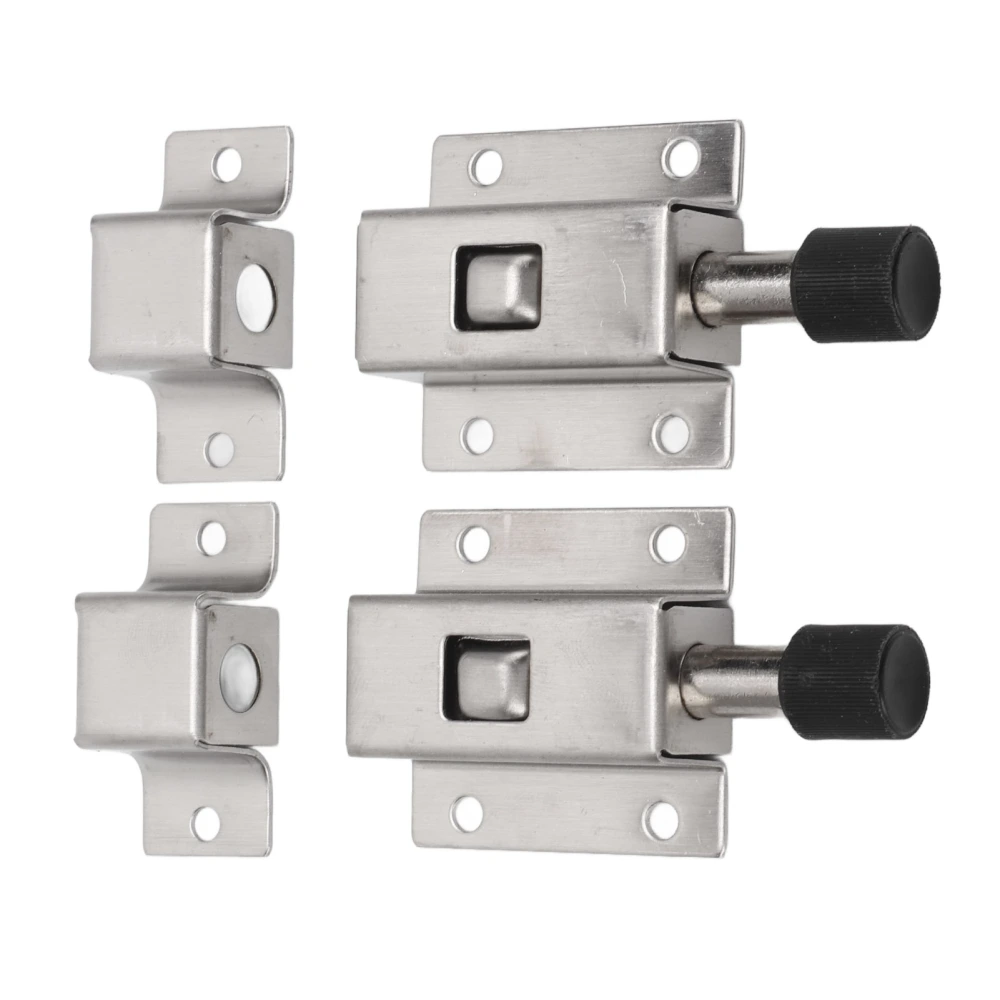 2 Set Stainless Steel Door Latch Anti Theft Automatic Spring Bolt Door Lock for Security