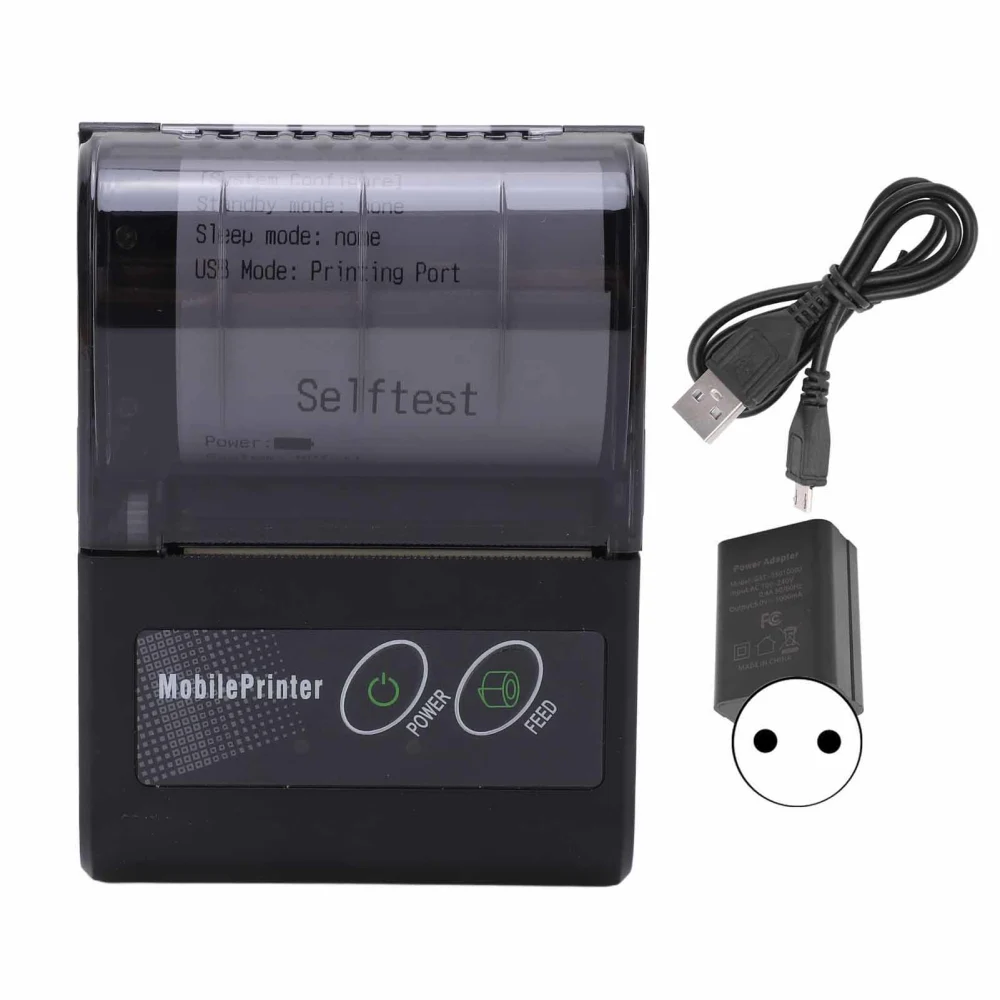 Wireless Bluetooth Thermal Receipt Printer Mini Portable for IOS for Android for Supermarkets RestaurantsEU Plug