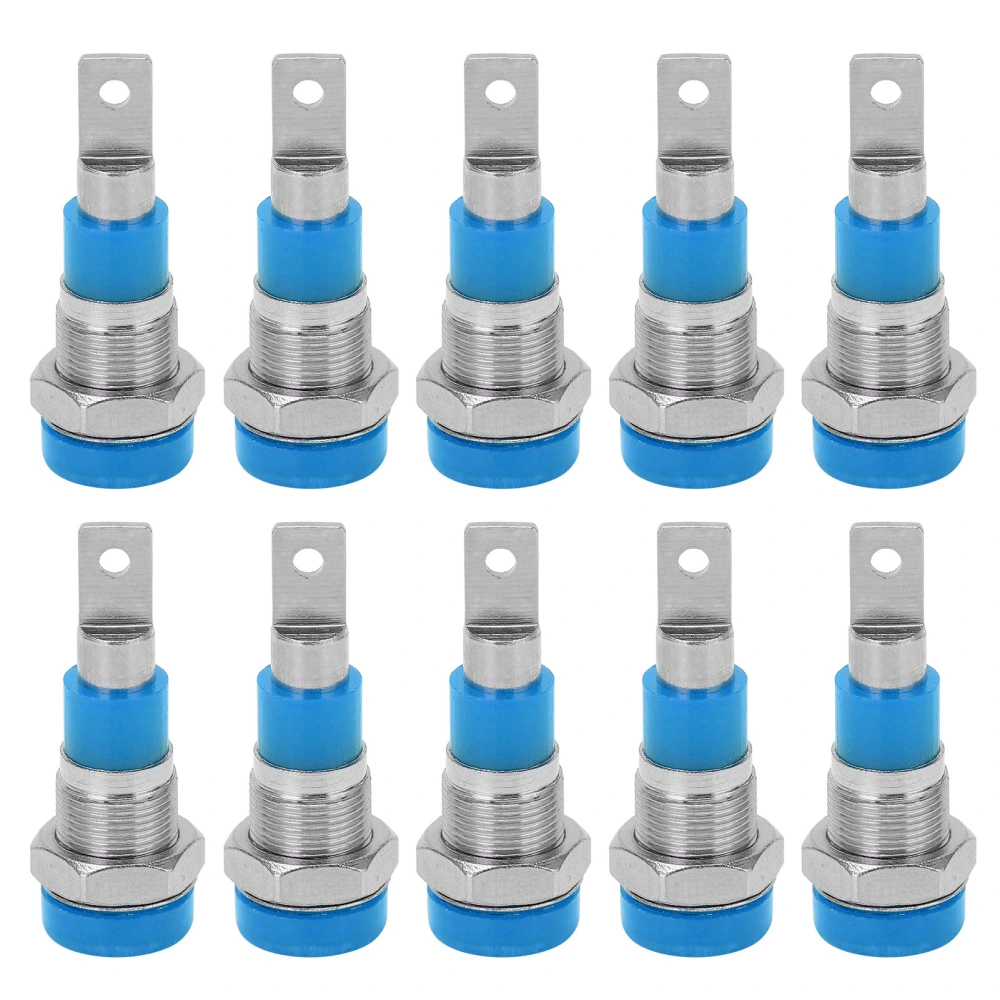 10Pcs Banana Socket 4mm Good Electrical Conductivity Stable Transmission Connector Terminals for Industrial EquipmentBlue