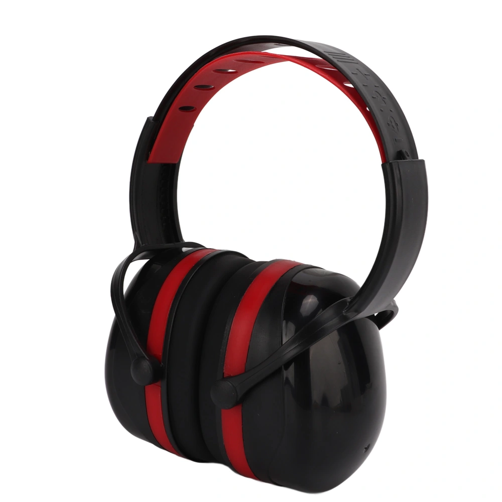 Hearing Protection Ear Muffs 24dB NRR Adjustable 360° Rotating Shell Black Red Noise Reducing for Travel