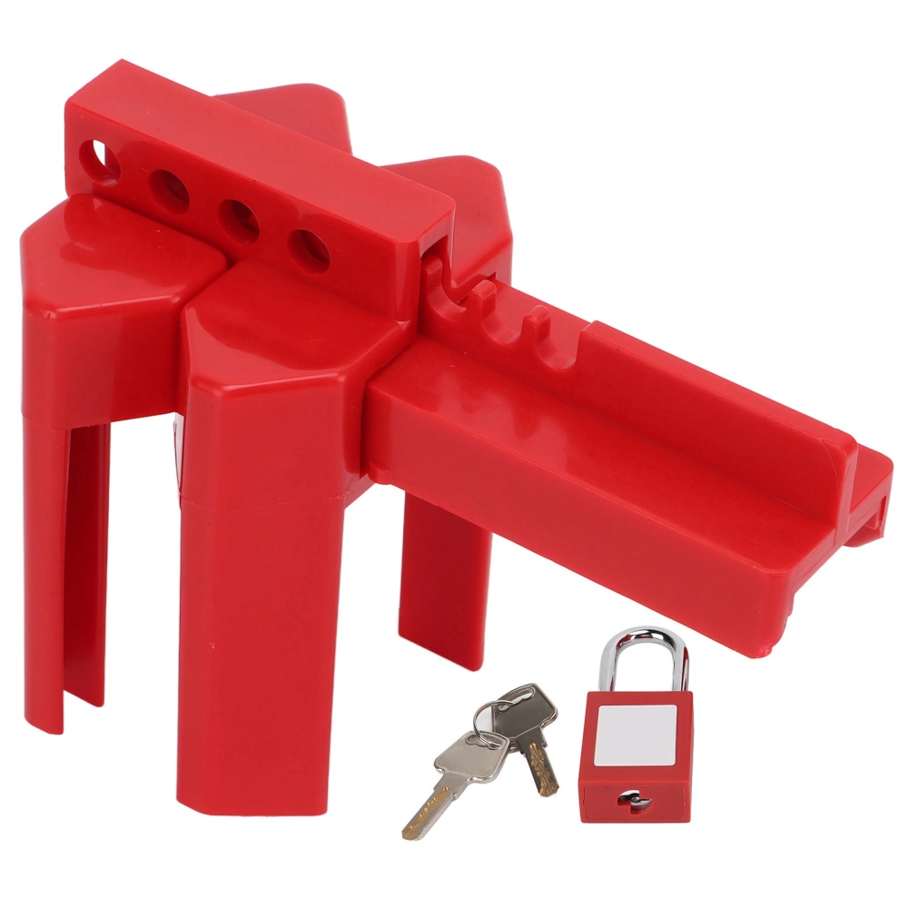 Adjustable Ball Valve Lock Red with 38mm Padlock for DN8‑DN50 Industry Chemicals Electricity Petroleum Coal