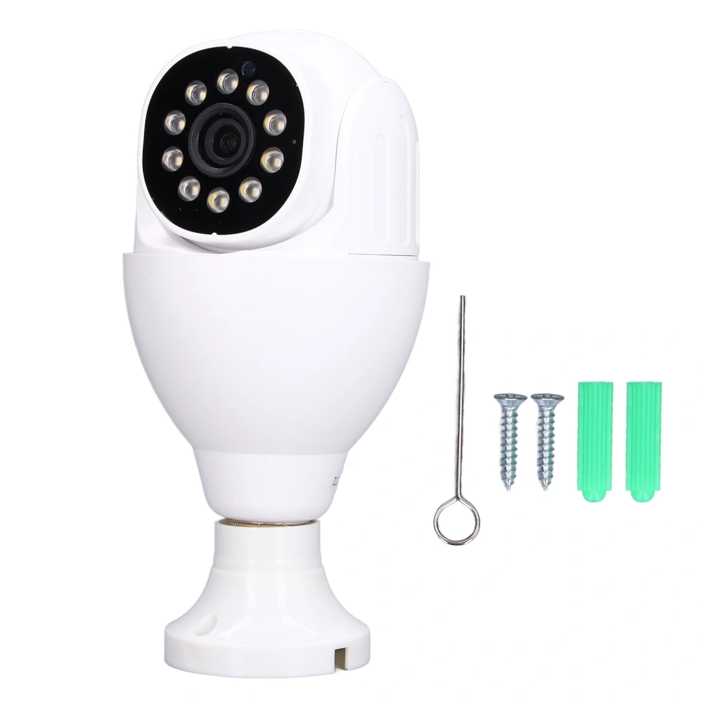 Bulb Security Camera 1080P WiFi Surveillance Camera Motion Tracking Two Way Audio Night Vision for Indoor 110‑240V