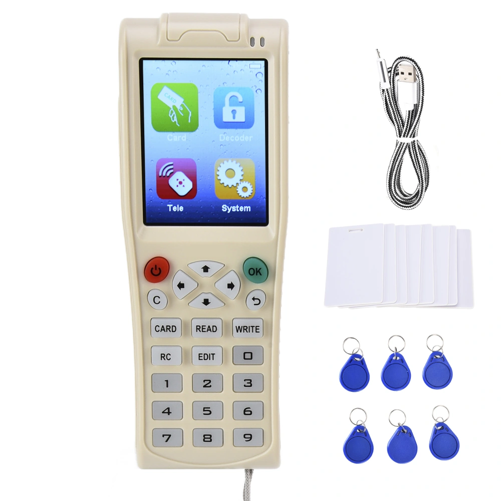 Smart Card Copier Full Decoding Function Voice Prompts Color Large Screen IC Cards Writer for Door Access Control