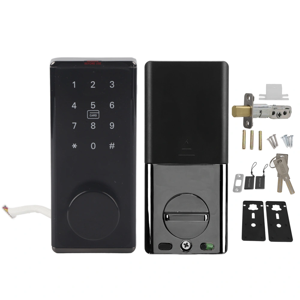 Black Smart Lock Keyless Entry Deadbolt Door Lock Bluetooth Fingerprint Entrance Guard Card for TT Lock APP