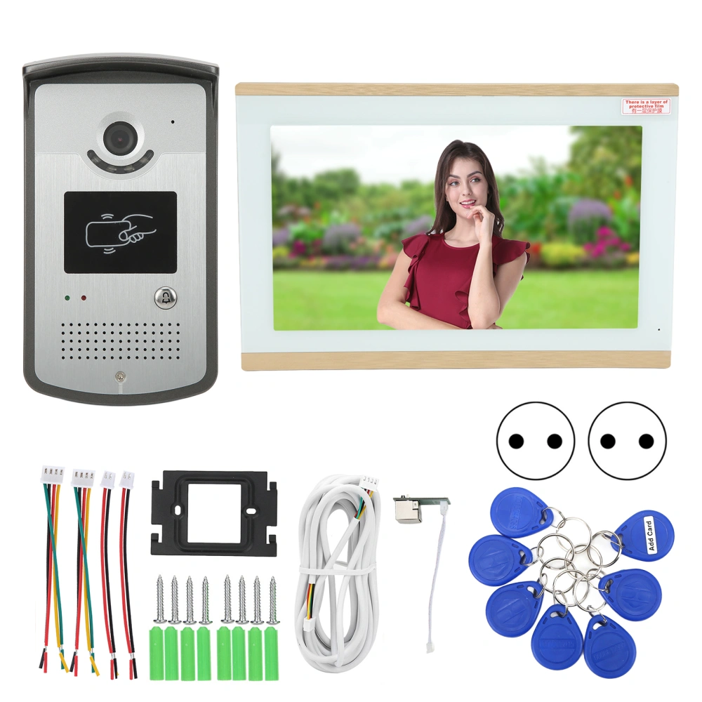 10in WIFI Video Door Phone Wired Video Intercom System for Tuya Smart APP 100‑240VEU Plug