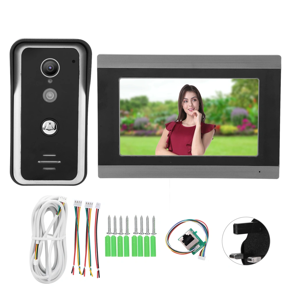 7in TFT LCD Wired Video Door Phone Night Vision Wifi for TUYA APP Access Control System AC100‑240VUK Plug