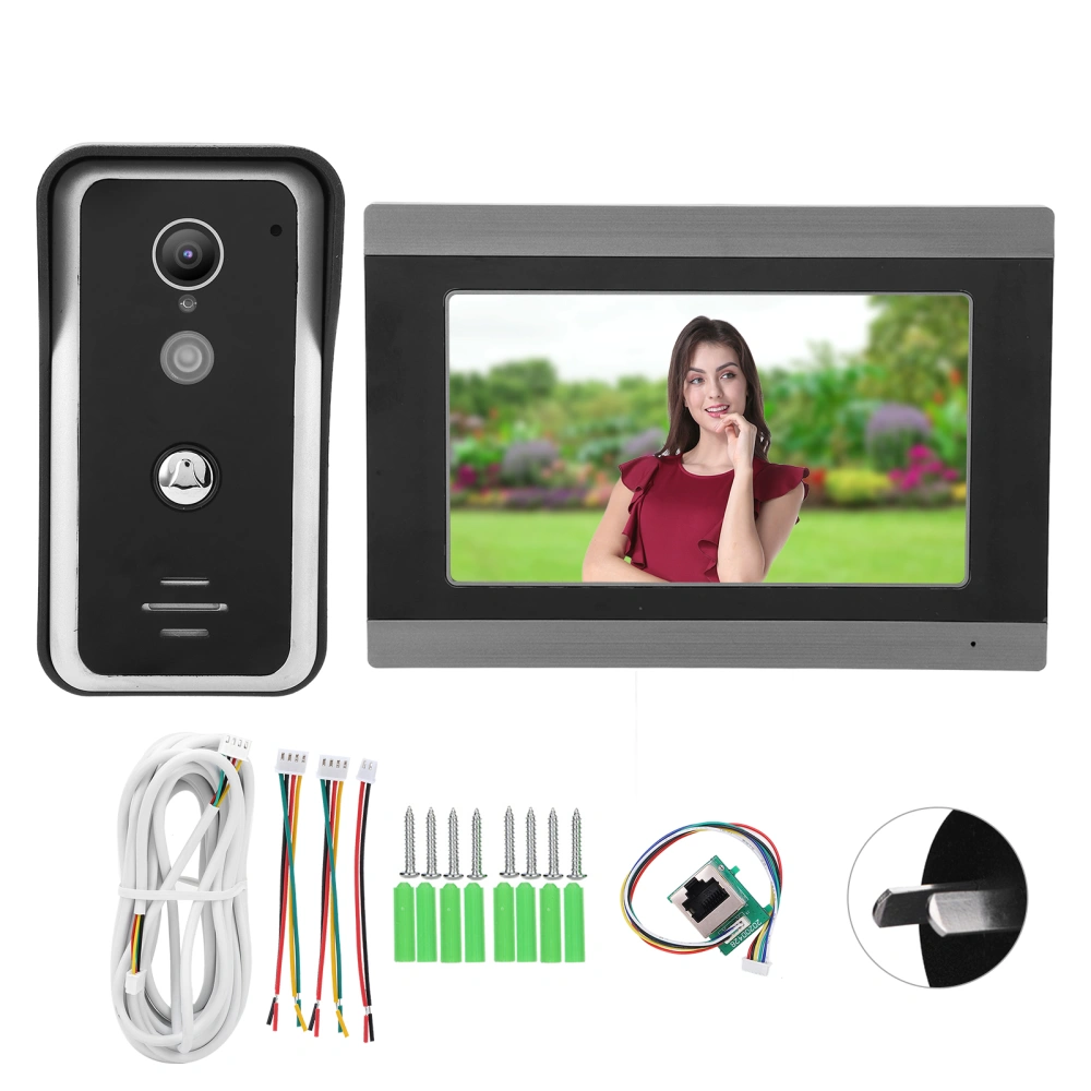 7in TFT LCD Wired Video Door Phone Night Vision Wifi for TUYA APP Access Control System AC100‑240VAU Plug