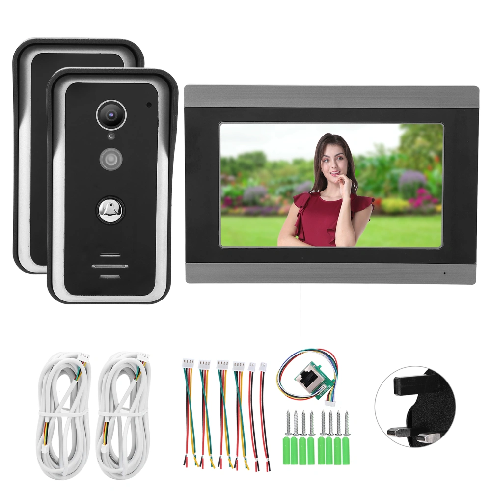 7in TFT LCD Wired Video Doorbell Night Vision Wifi for TUYA APP Door Phone AC100‑240VUK Plug