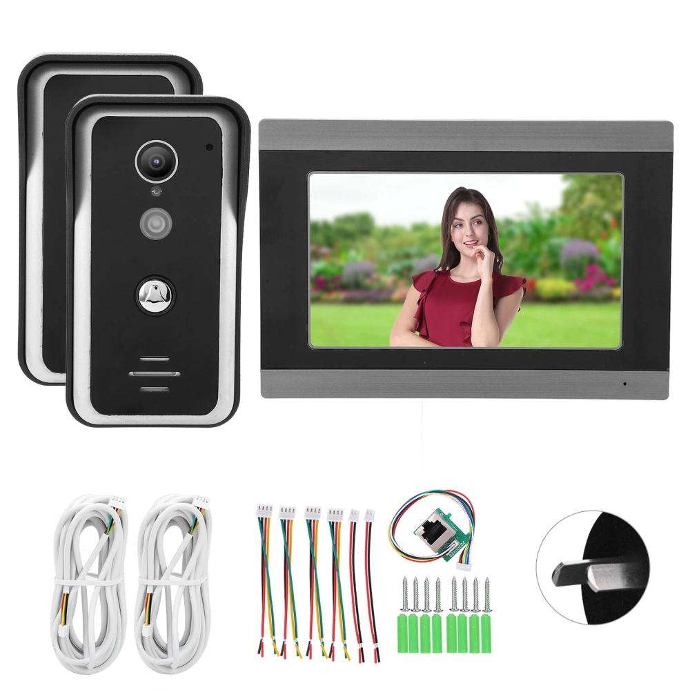 7in TFT LCD Wired Video Doorbell Night Vision Wifi for TUYA APP Door Phone AC100‑240VAU Plug