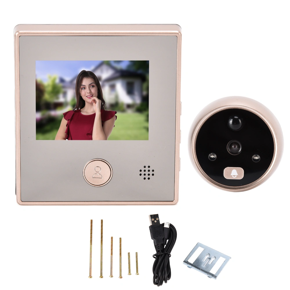 Smart Video Doorbell 2.8in TFT LCD Screen 135° Wide Angle Infrared Night Vision Camera for Home Security