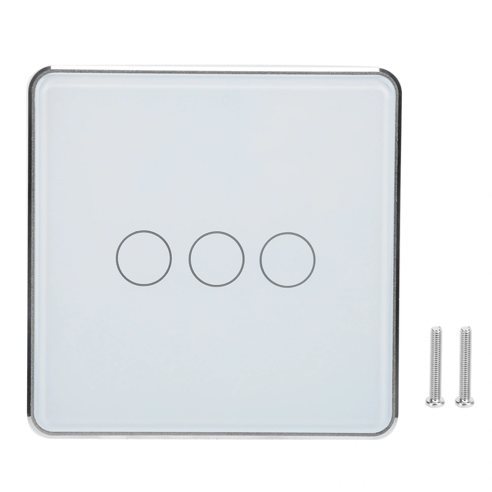 Intelligent Touch Light Switch 86 Type Wireless for ZigBee 2.4G Voice Control AC 100‑250V3 Gang