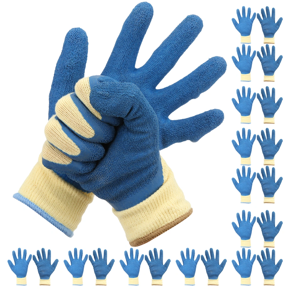 12 Pair Work Gloves Large Size Foam Latex Coated Nitrile Rubber Breathable for Construction