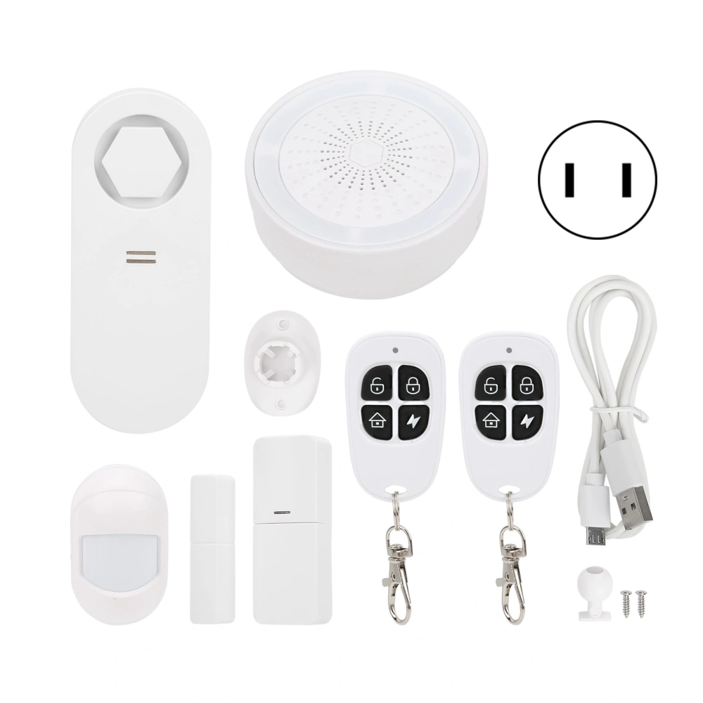 5V 2W WiFi Home Alarm System Door Window Sensor Alarm Siren Water Detector Remote Kit for TuyaUS Plug