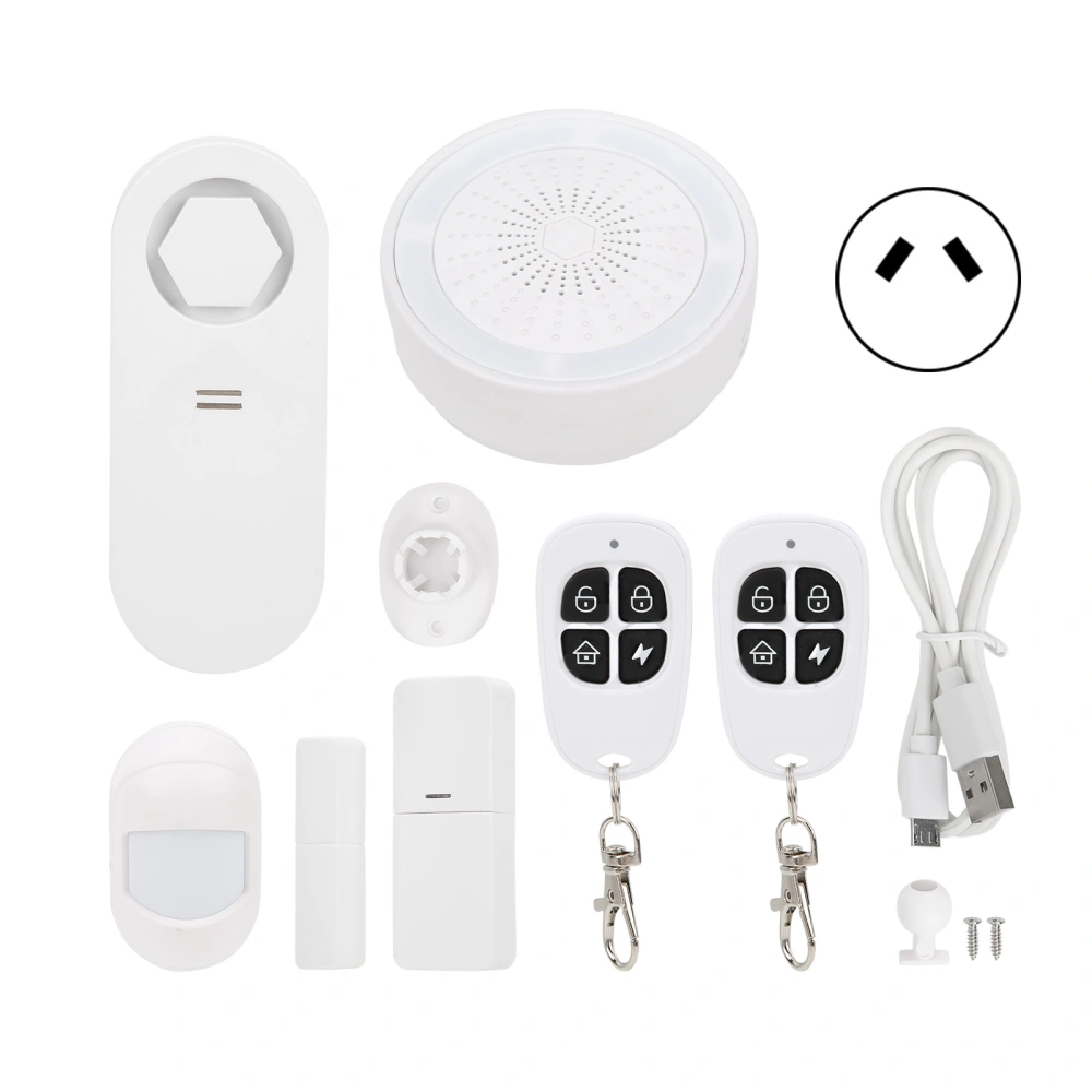 5V 2W WiFi Home Alarm System Door Window Sensor Alarm Siren Water Detector Remote Kit for TuyaAU Plug