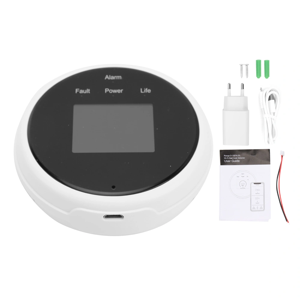 WiFi Natural Gas Detector Smart Voice Warning Alarm for Tuya EU Plug AC 100‑240V